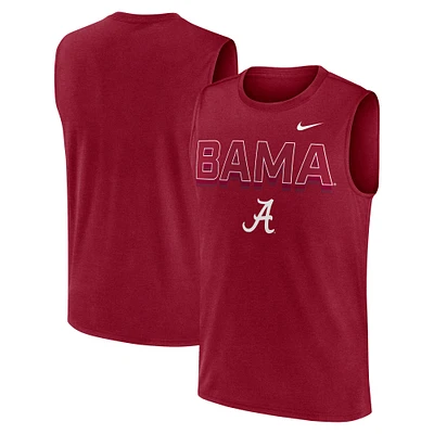 Débardeur Nike Crimson Alabama Tide Primetime Tricode Legend Performance pour homme