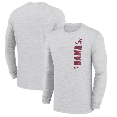 T-shirt à manches longues Nike Alabama Crimson Tide 2024 Sideline Velocity Performance pour homme Blanc