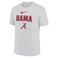 T-shirt Nike Alabama Crimson Tide Campus Slant Velocity Performance pour homme Blanc