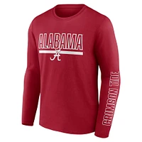 Men's Profile Crimson Alabama Tide Big & Tall Two-Hit Graphic Long Sleeve T-Shirt