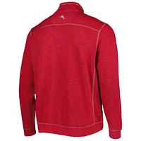 Men's Tommy Bahama Crimson Alabama Tide Big & Tall Tobago Bay Tri-Blend Quarter-Zip Sweatshirt