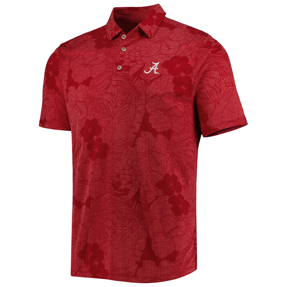 Men's Tommy Bahama Crimson Alabama Tide Miramar Blooms Polo