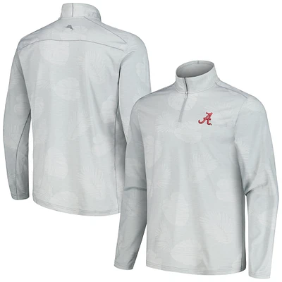 Veste à demi-zip Tommy Bahama gris Alabama Crimson Tide Delray Frond IslandZone pour hommes