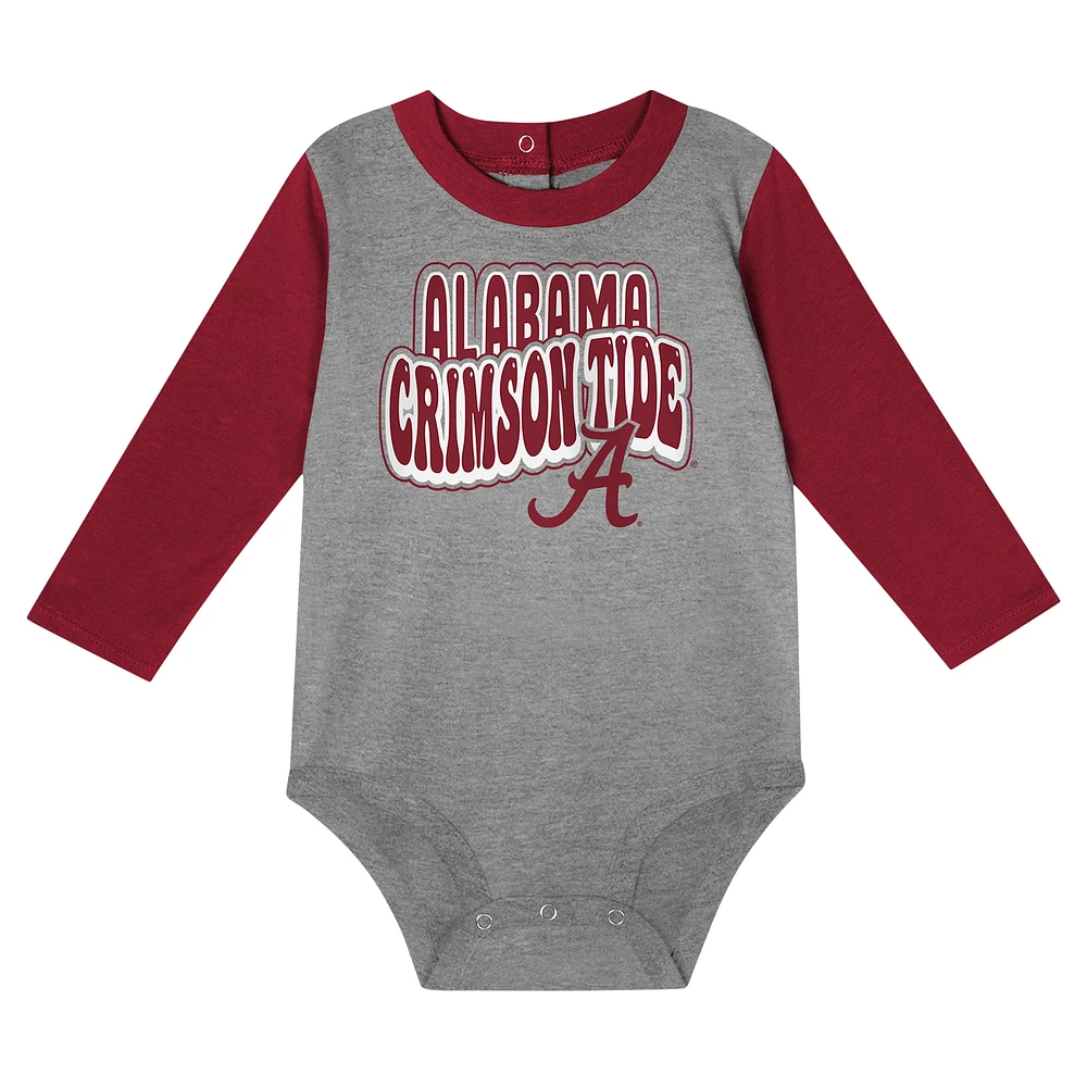 Newborn & Infant Alabama Crimson Tide Double Up Long Sleeve Bodysuit Pant Set