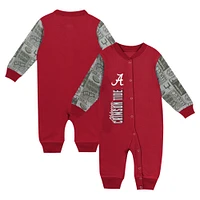 Combinaison à manches longues colorblock pour nouveau-né et nourrisson Crimson Alabama Tide Playbook