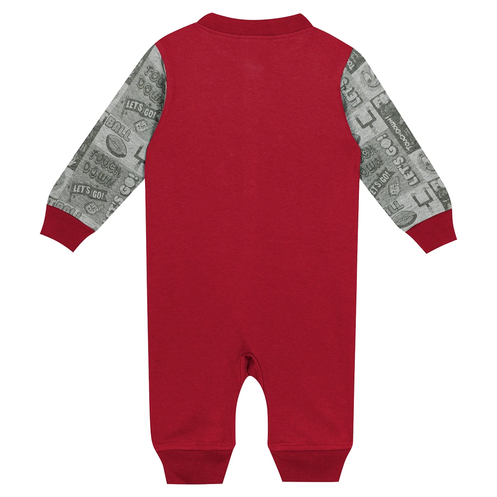 Combinaison à manches longues colorblock pour nouveau-né et nourrisson Crimson Alabama Tide Playbook
