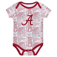 Newborn Crimson Alabama Tide Sunday Comics 3-Pack Bodysuit Set