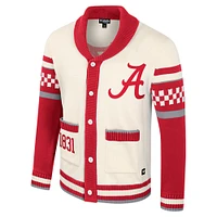 Unisex Colosseum Cream Alabama Crimson Tide Wild Collective Button-Up Jacquard Sweater