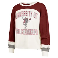 Women's '47  Cream Alabama Crimson Tide Double Header Curve Raglan Long Sleeve T-Shirt