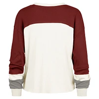 Women's '47  Cream Alabama Crimson Tide Double Header Curve Raglan Long Sleeve T-Shirt