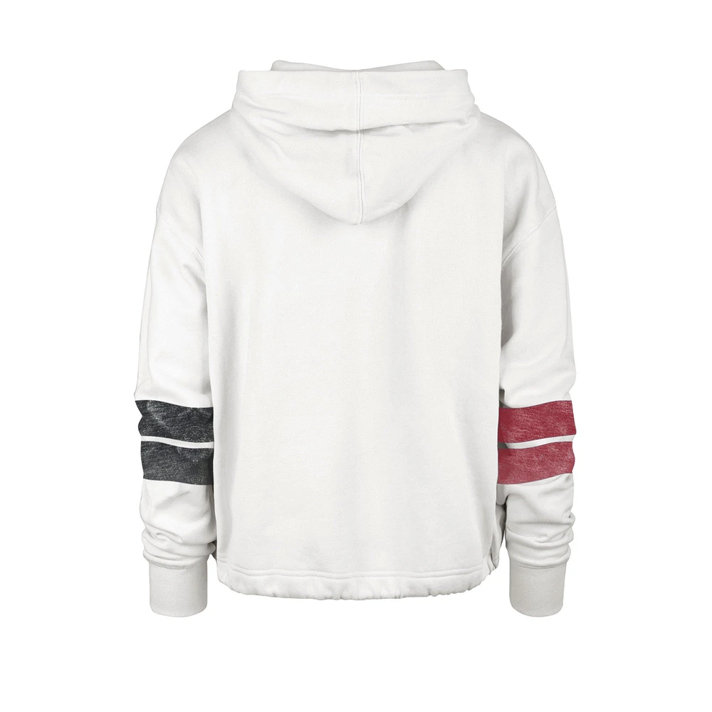 Women's '47 Cream Alabama Crimson Tide Harper Adjustable Cropped Pullover Hoodie