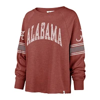 Women's '47 Crimson Alabama Tide Allie Modest Raglan Long Sleeve Cropped T-Shirt
