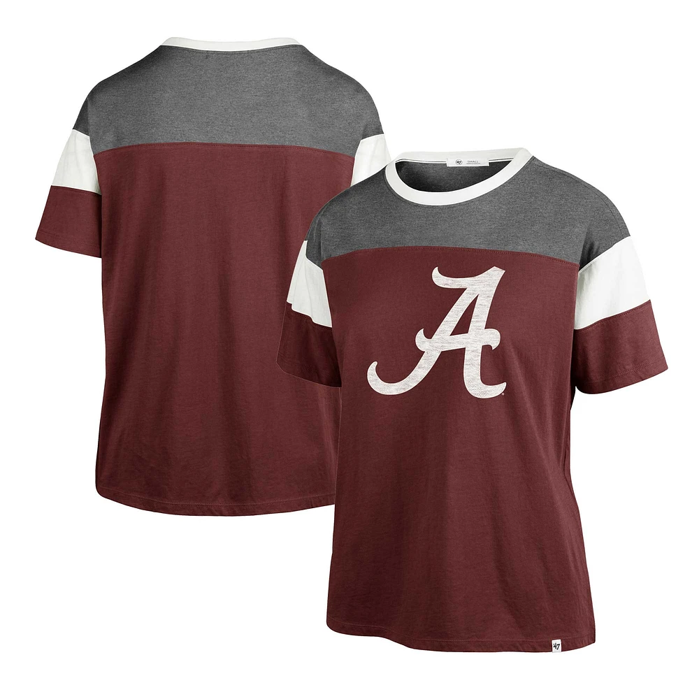 T-shirt '47 Crimson Alabama Tide Premier Time Off pour femme