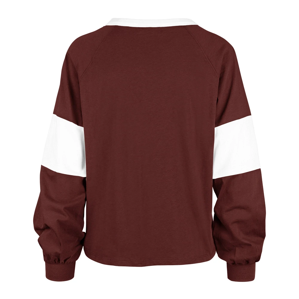 Women's '47  Crimson Alabama Tide Upside Rhea Raglan Long Sleeve T-Shirt