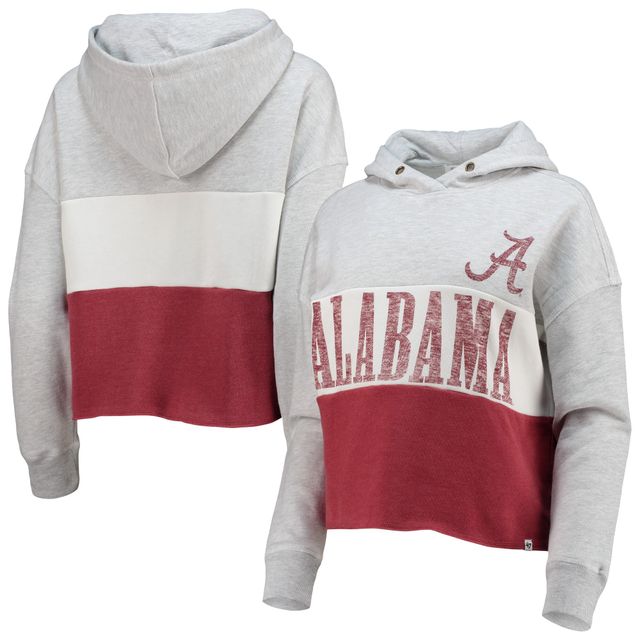 '47 Heathered Grey/Heathered Crimson Alabama Tide Lizzy Colorblocked Pullover court à capuche
