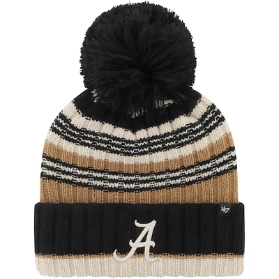 Bonnet en tricot à revers Barista '47 Khaki Alabama Crimson Tide pour femmes avec pompon
