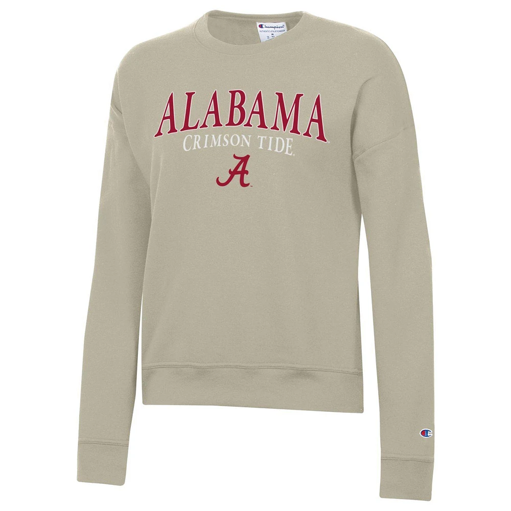 Women's Champion Tan Alabama Crimson Tide Powerblend Pullover Sweatshirt