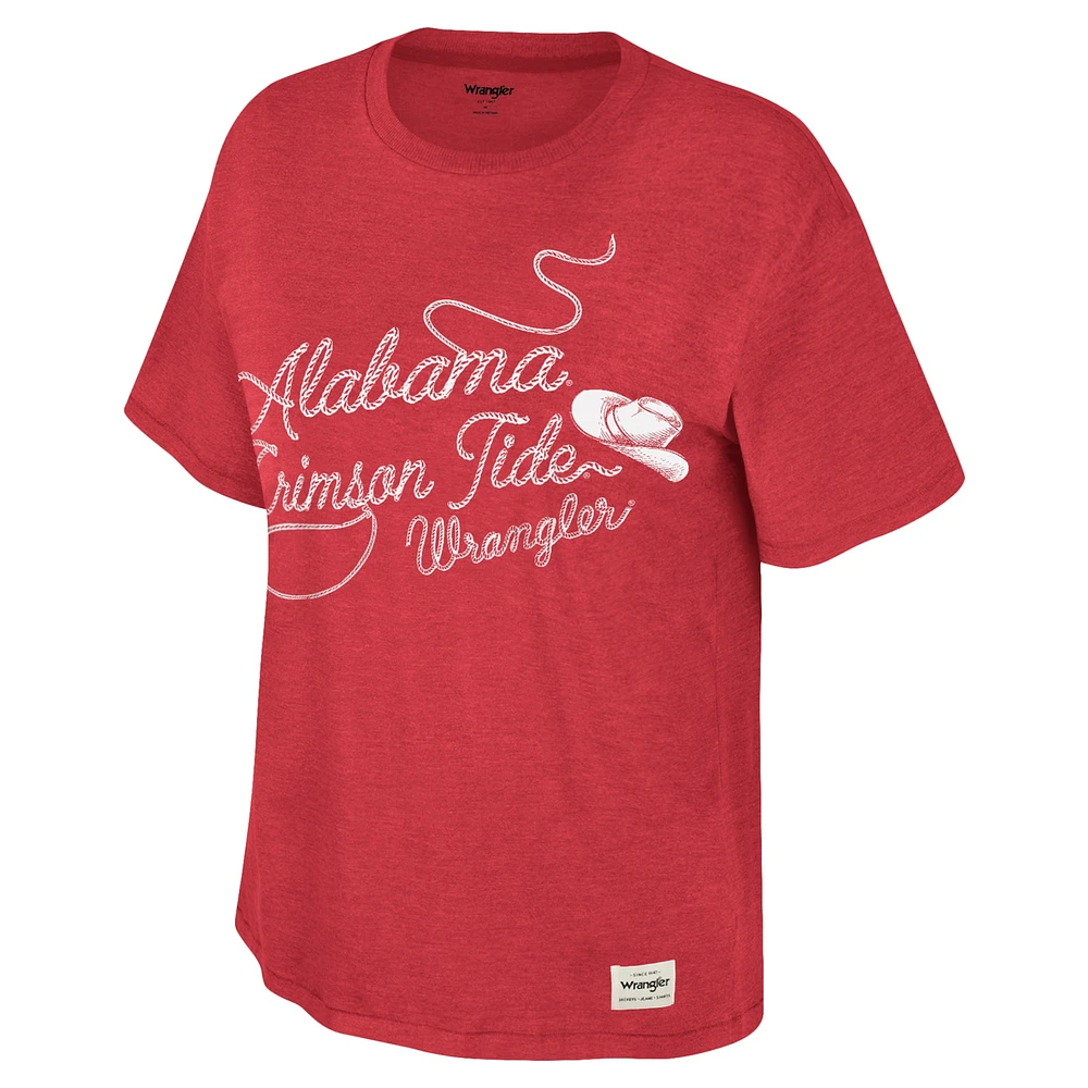 Women's Colosseum x Wrangler Crimson Alabama Tide Lasso Oversized T-Shirt