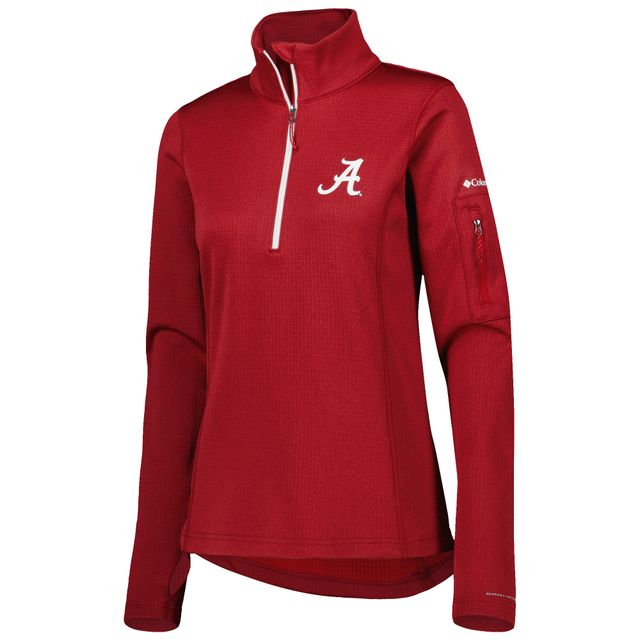 Haut à demi-zip Columbia Crimson Alabama Tide Park View Omni-Wick pour femme