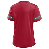 Women's Fanatics Crimson Alabama Tide Fundamental Overtime Readiness Athena Lace-Up V-Neck T-Shirt