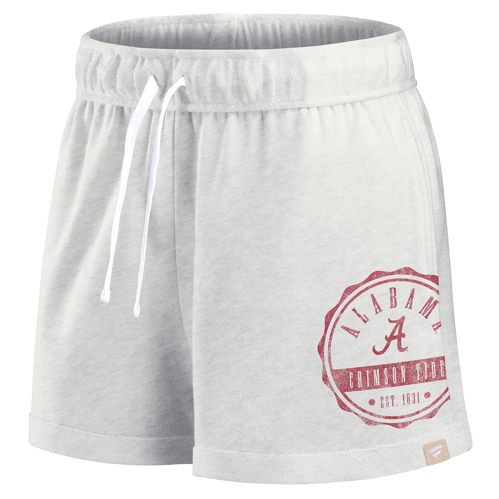 Women's Fanatics Oatmeal Alabama Crimson Tide Win Badge Shorts