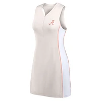 Women's Fanatics White Alabama Crimson Tide Studio Boost Athletic Half-Zip Dress