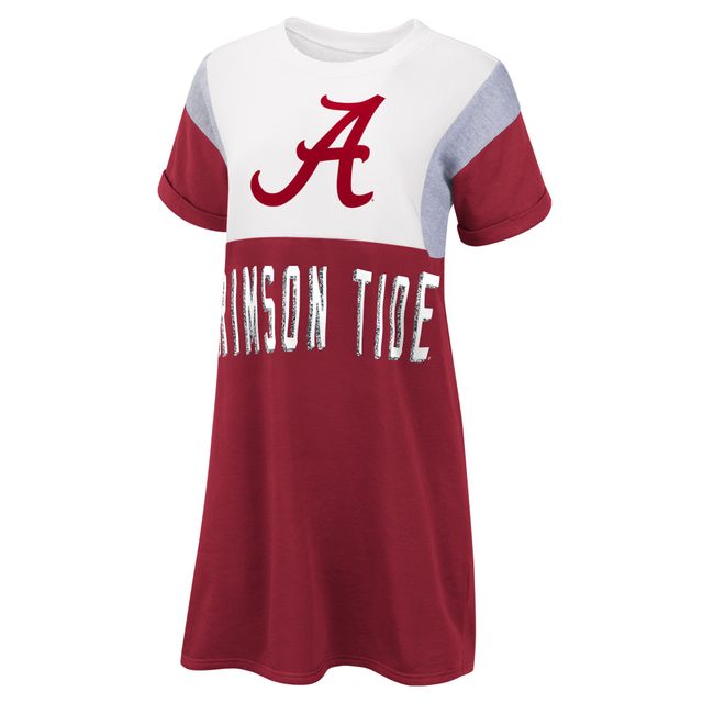 Robe t-shirt à manches courtes G-III 4Her by Carl Banks Crimson/White Alabama Crimson Tide pour femme