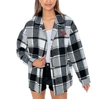 Women's Gameday Couture Gray Alabama Crimson Tide End Zone Game Flannel Button-Up Shirt