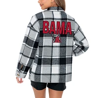 Women's Gameday Couture Gray Alabama Crimson Tide End Zone Game Flannel Button-Up Shirt