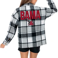 Women's Gameday Couture Gray Alabama Crimson Tide End Zone Game Flannel Button-Up Shirt