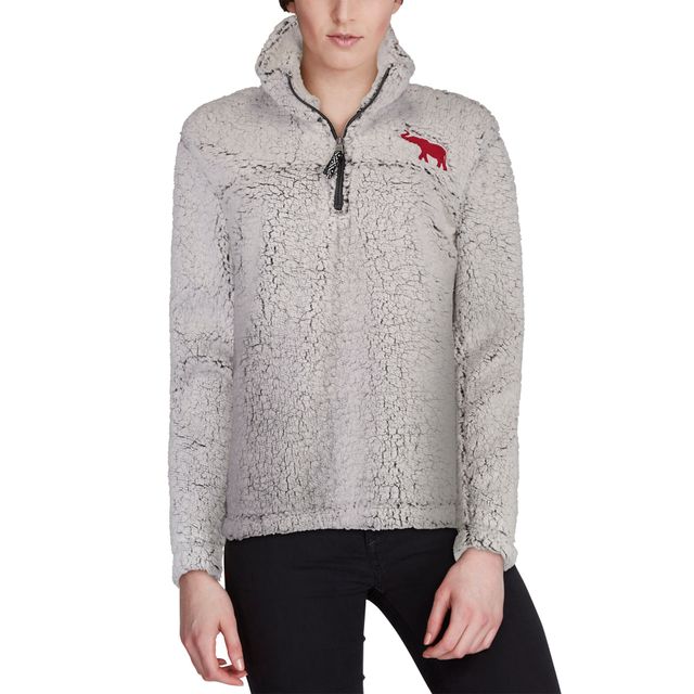 Veste grise Alabama Crimson Tide Sherpa super douce à fermeture éclair pour femme