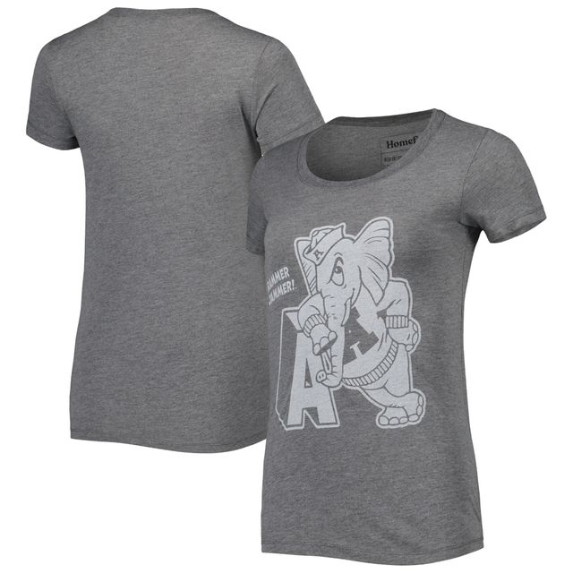 T-shirt à trois mélanges Homefield gris chiné Alabama Crimson Tide Vintage Rammer Jammer pour femme