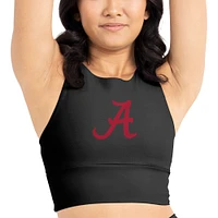 Ensemble soutien-gorge et leggings mi-longs doux au beurre Certo Black Alabama Crimson Tide pour femmes