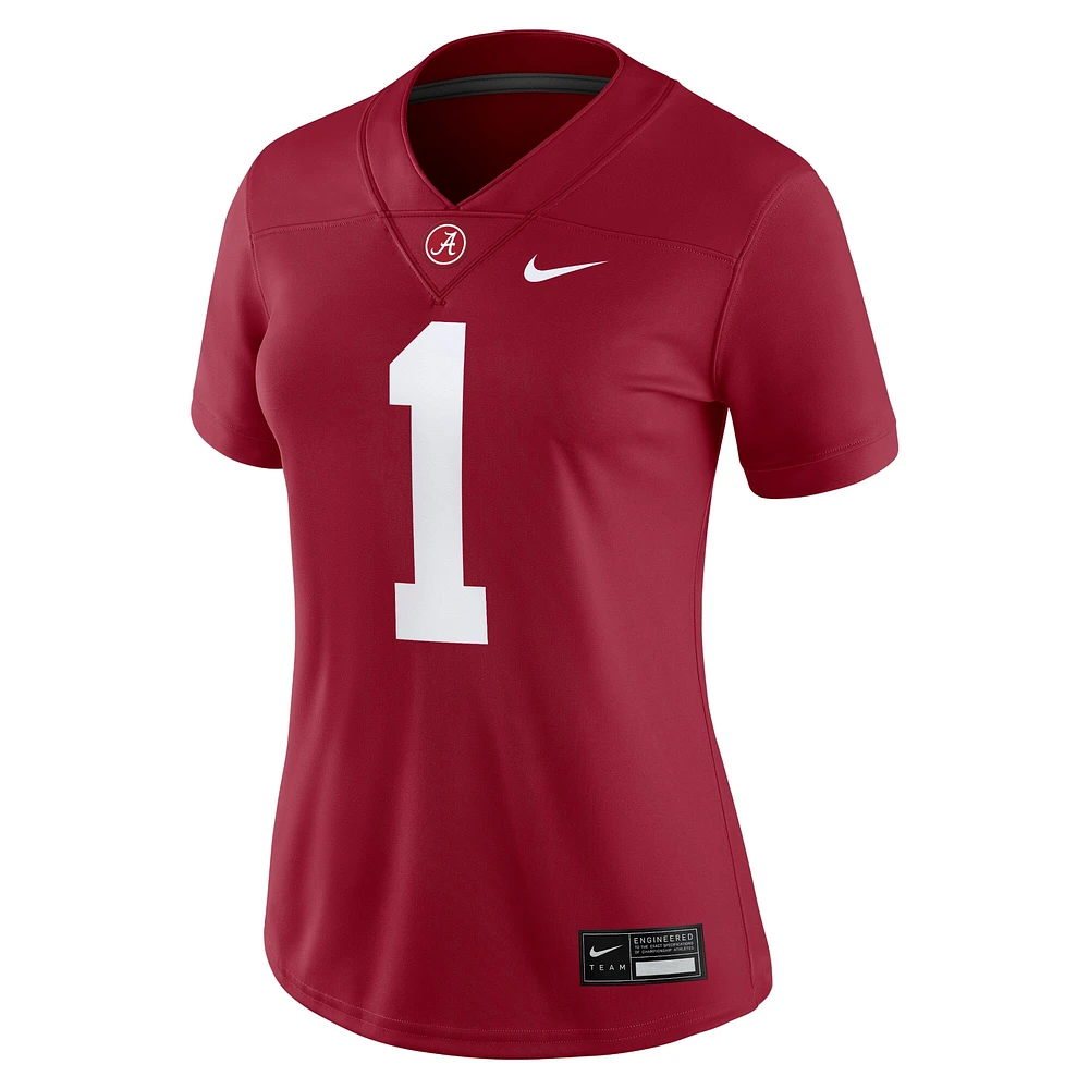 Women's Nike #1 Crimson Alabama Tide Game Jersey