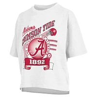 Women's Pressbox White Alabama Crimson Tide Rock & Roll Slub T-Shirt