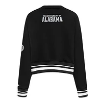 Women's Pro Standard  Black Alabama Crimson Tide Pearl Cropped Pullover Sweatshirt