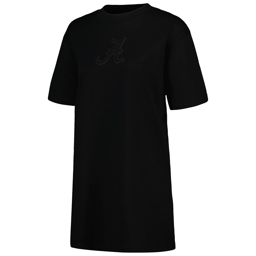 Women's Pro Standard Black Alabama Crimson Tide Tonal Neutral Mini T-Shirt Dress