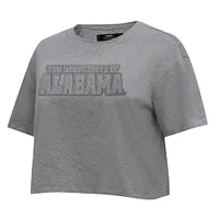 Women's Pro Standard Heather Charcoal Alabama Crimson Tide Tonal Neutral Boxy Cropped T-Shirt