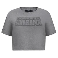 Women's Pro Standard Heather Charcoal Alabama Crimson Tide Tonal Neutral Boxy Cropped T-Shirt