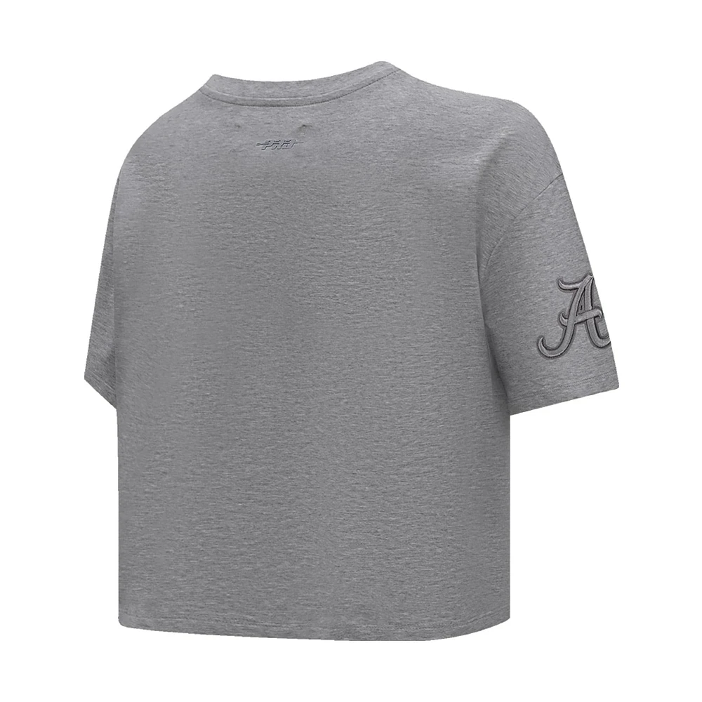 Women's Pro Standard Heather Charcoal Alabama Crimson Tide Tonal Neutral Boxy Cropped T-Shirt