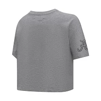 Women's Pro Standard Heather Charcoal Alabama Crimson Tide Tonal Neutral Boxy Cropped T-Shirt