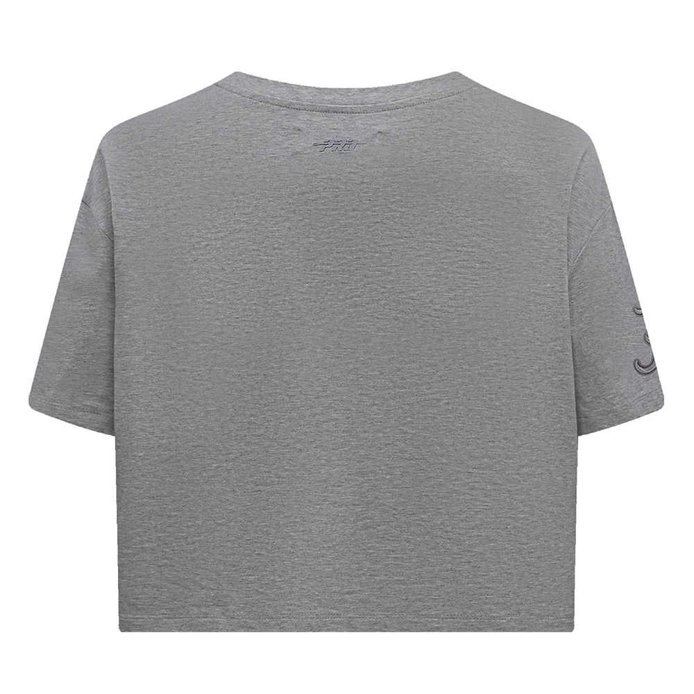 Women's Pro Standard Heather Charcoal Alabama Crimson Tide Tonal Neutral Boxy Cropped T-Shirt
