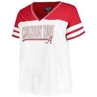 Women's Profile  White/Crimson Alabama Crimson Tide Plus Field Game V-Neck T-Shirt