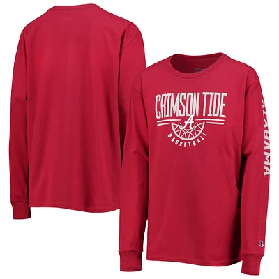 Youth Champion Crimson Alabama Tide Basketball Long Sleeve T-Shirt