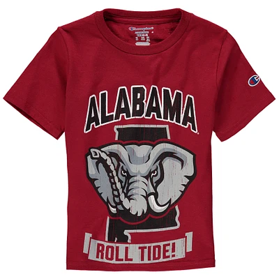 Champion de la jeunesse Crimson Alabama Tide Strong Mascot T-shirt