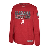 Youth Colosseum Heather Crimson Alabama Tide OHT Military Appreciation Oorah Long Sleeve T-Shirt