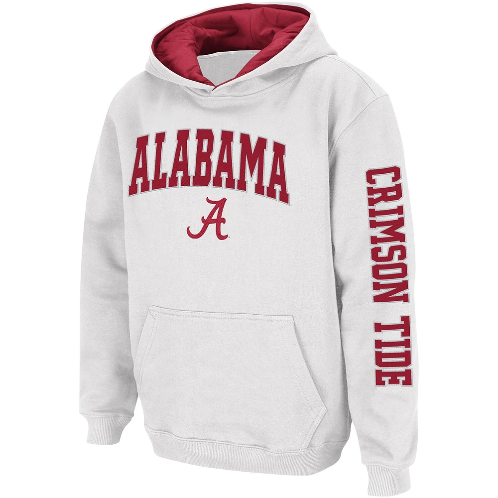 Youth Colosseum  White Alabama Crimson Tide 2-Hit Pullover Hoodie