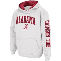 Youth Colosseum  White Alabama Crimson Tide 2-Hit Pullover Hoodie