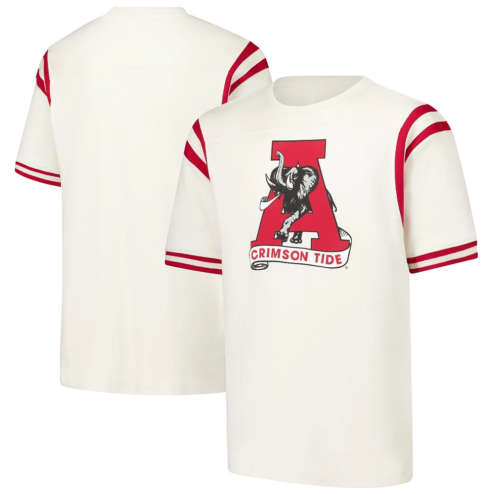 Youth Wes & Willy Cream Alabama Crimson Tide Colorblock Yoke Vault T-Shirt