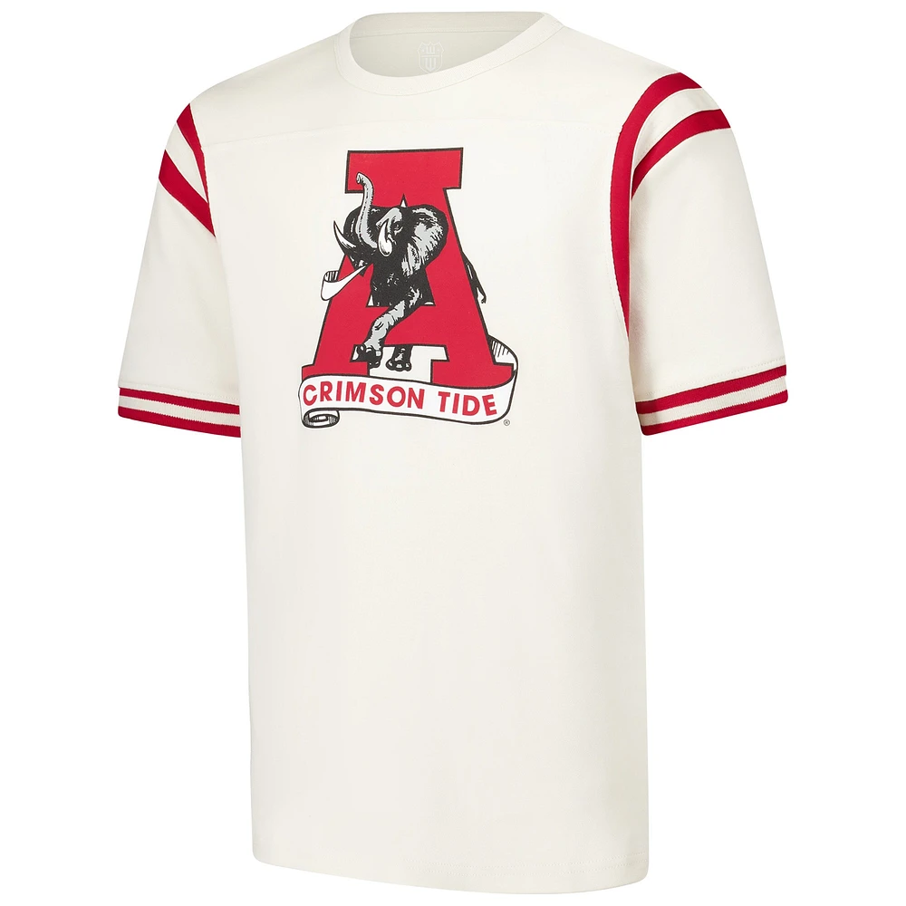 Youth Wes & Willy Cream Alabama Crimson Tide Colorblock Yoke Vault T-Shirt
